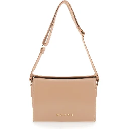 Shoulder bag Vivian in fabric and beige for women