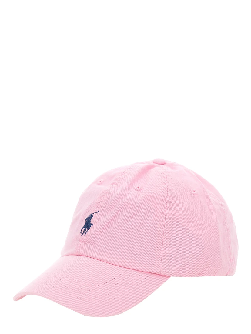 Baseball Cap with Embroidered Pony Logo on the Front in Light Blue Cotton for Women