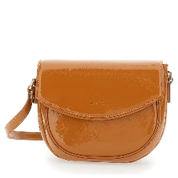 Shoulder bag SMILE BAG in brown fabric for women