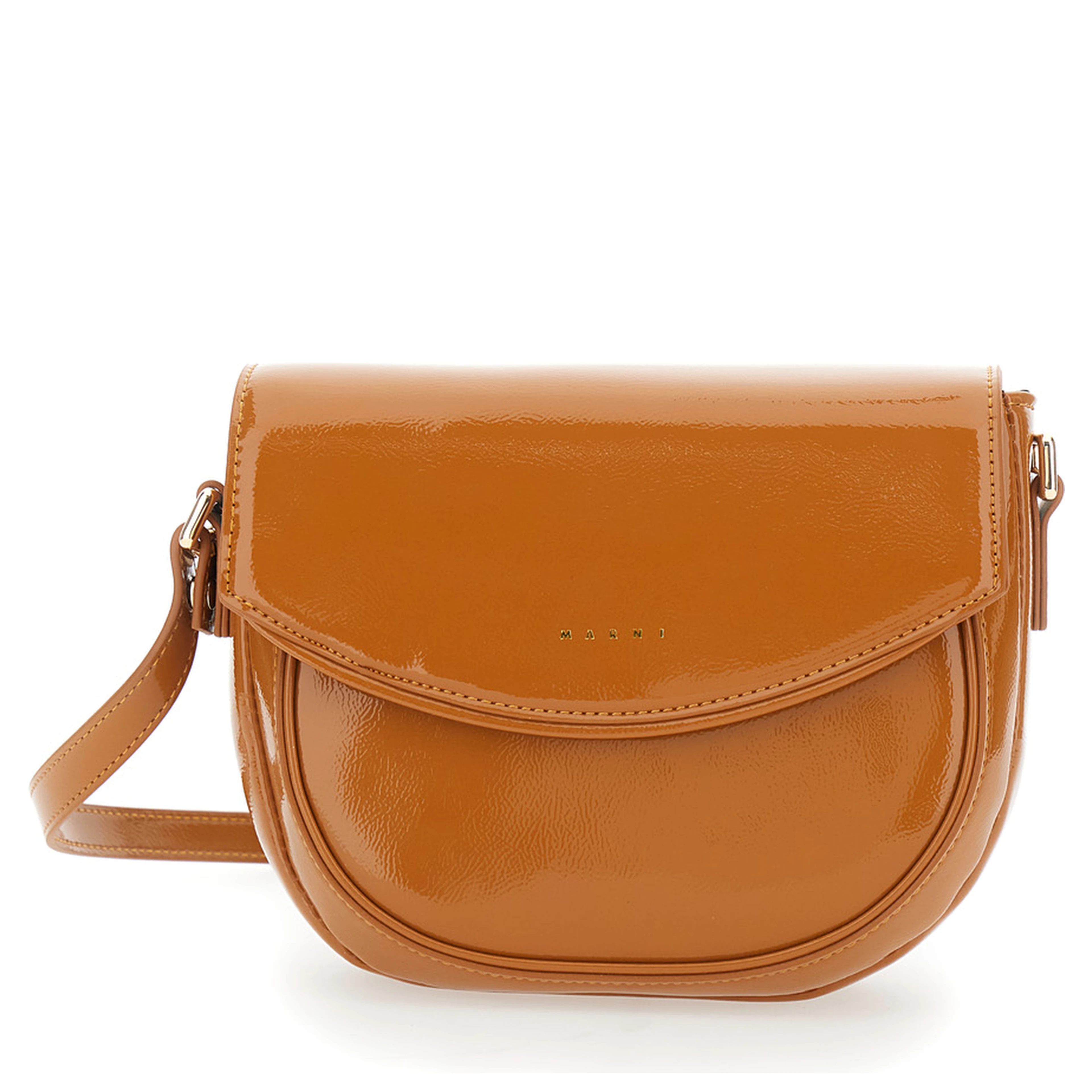 Shoulder bag SMILE BAG in brown fabric for women