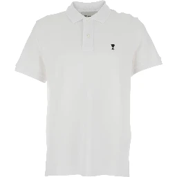 Polo Shirt with ADC Embroidery on the Front and Classic Collar in White for Men