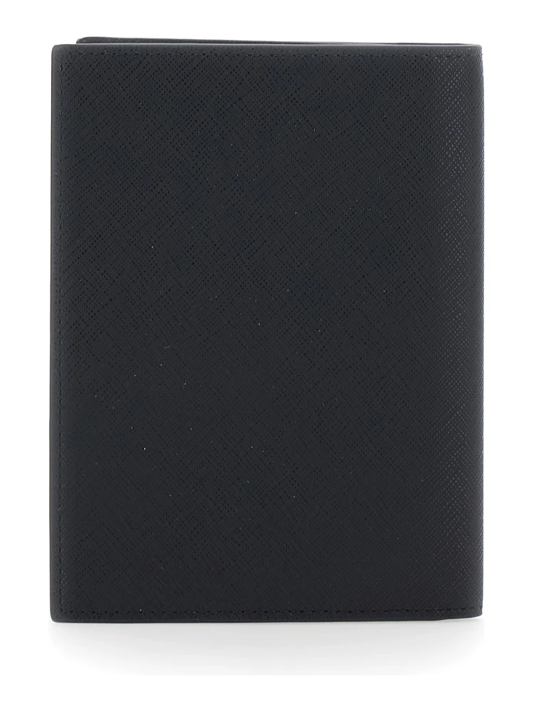 black Cardholder with metallic logo on the front in tech fabric for men alternative