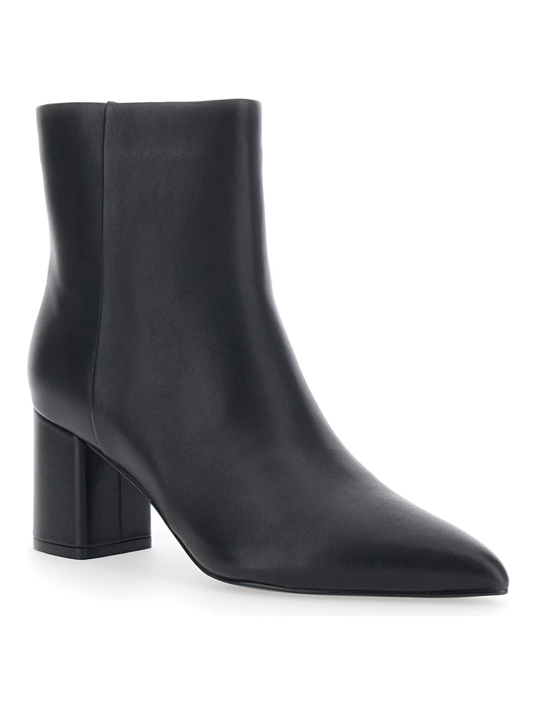 Black fabric ankle boots for women