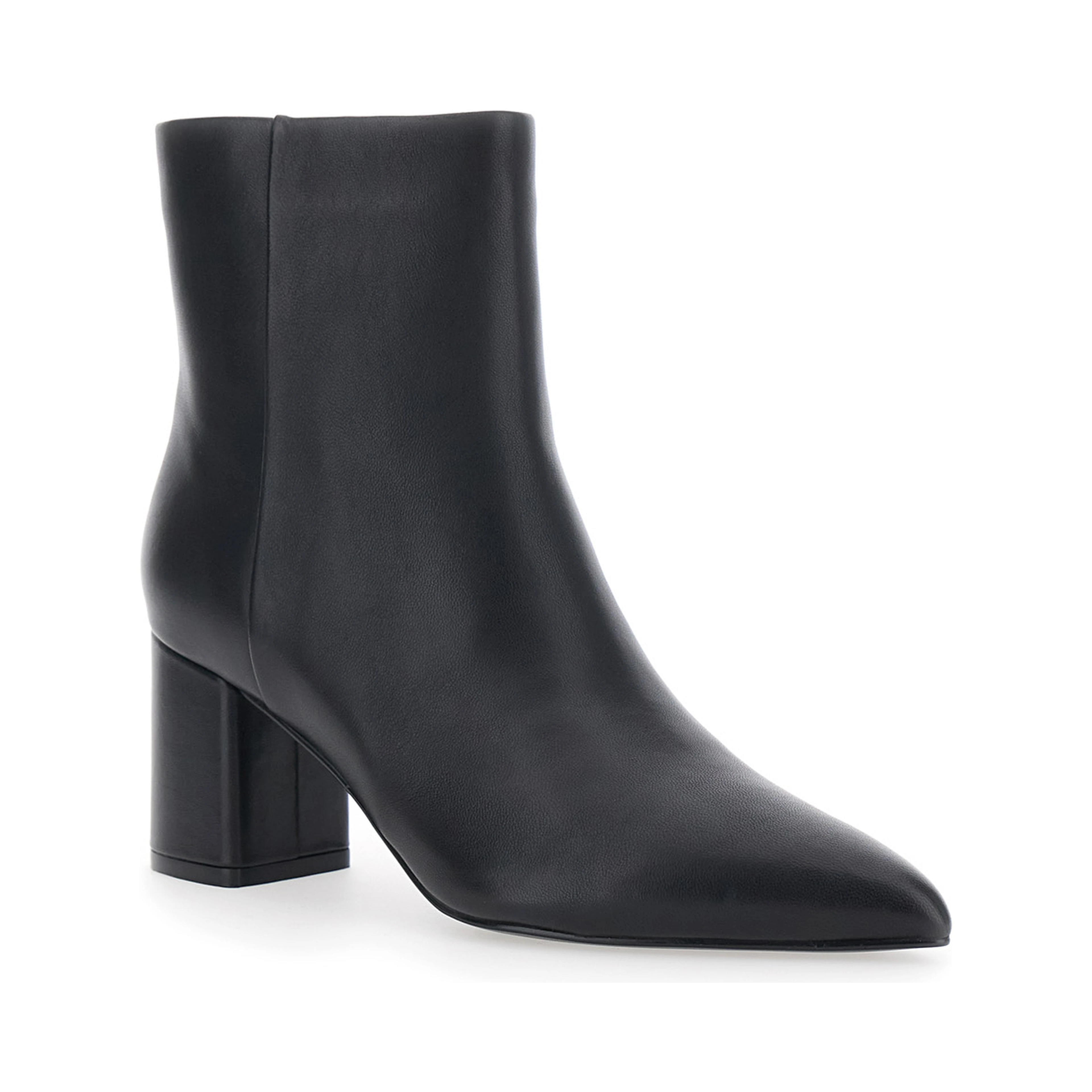 Black fabric ankle boots for women