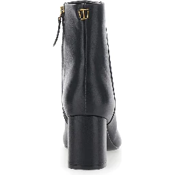 Black fabric ankle boots for women