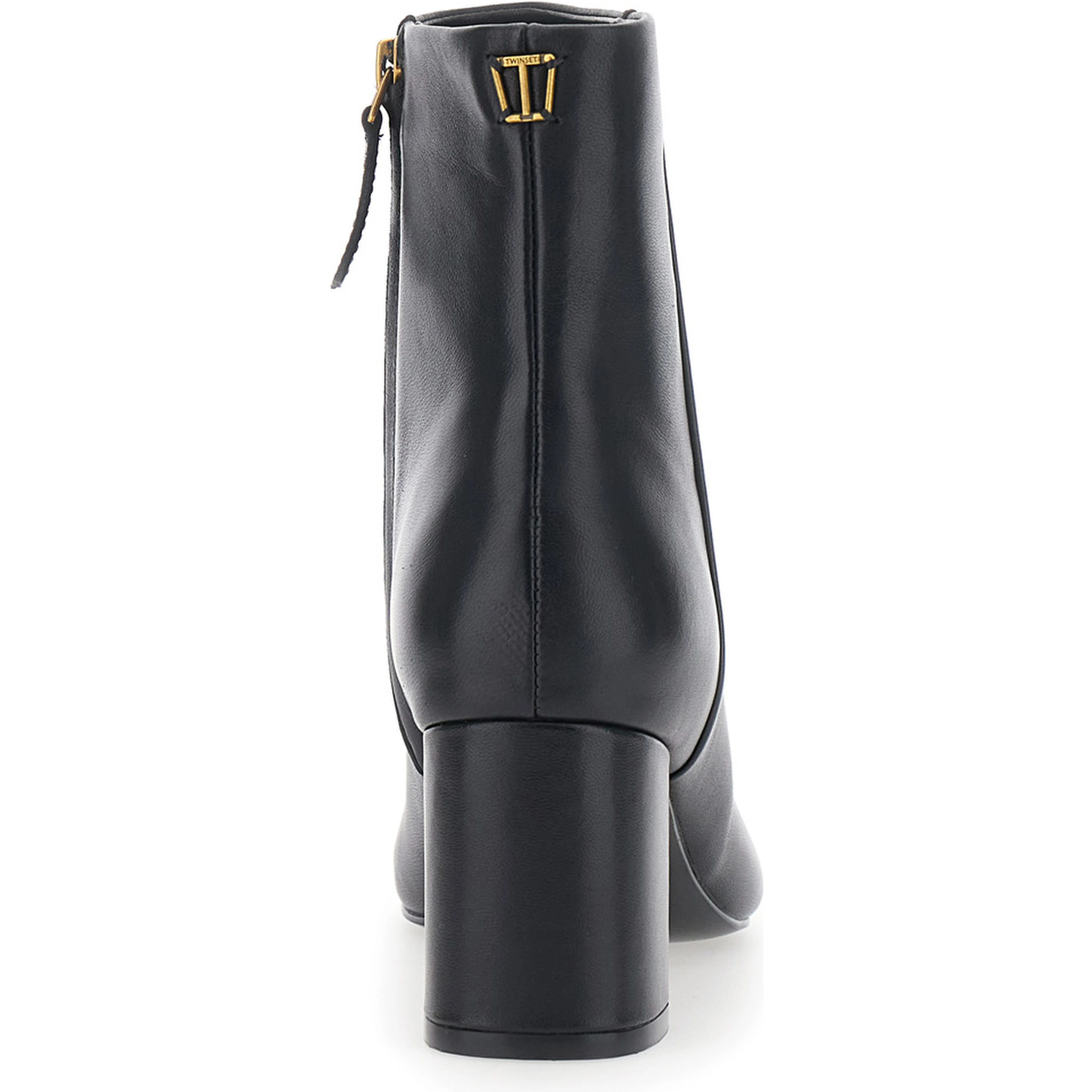 Black fabric ankle boots for women