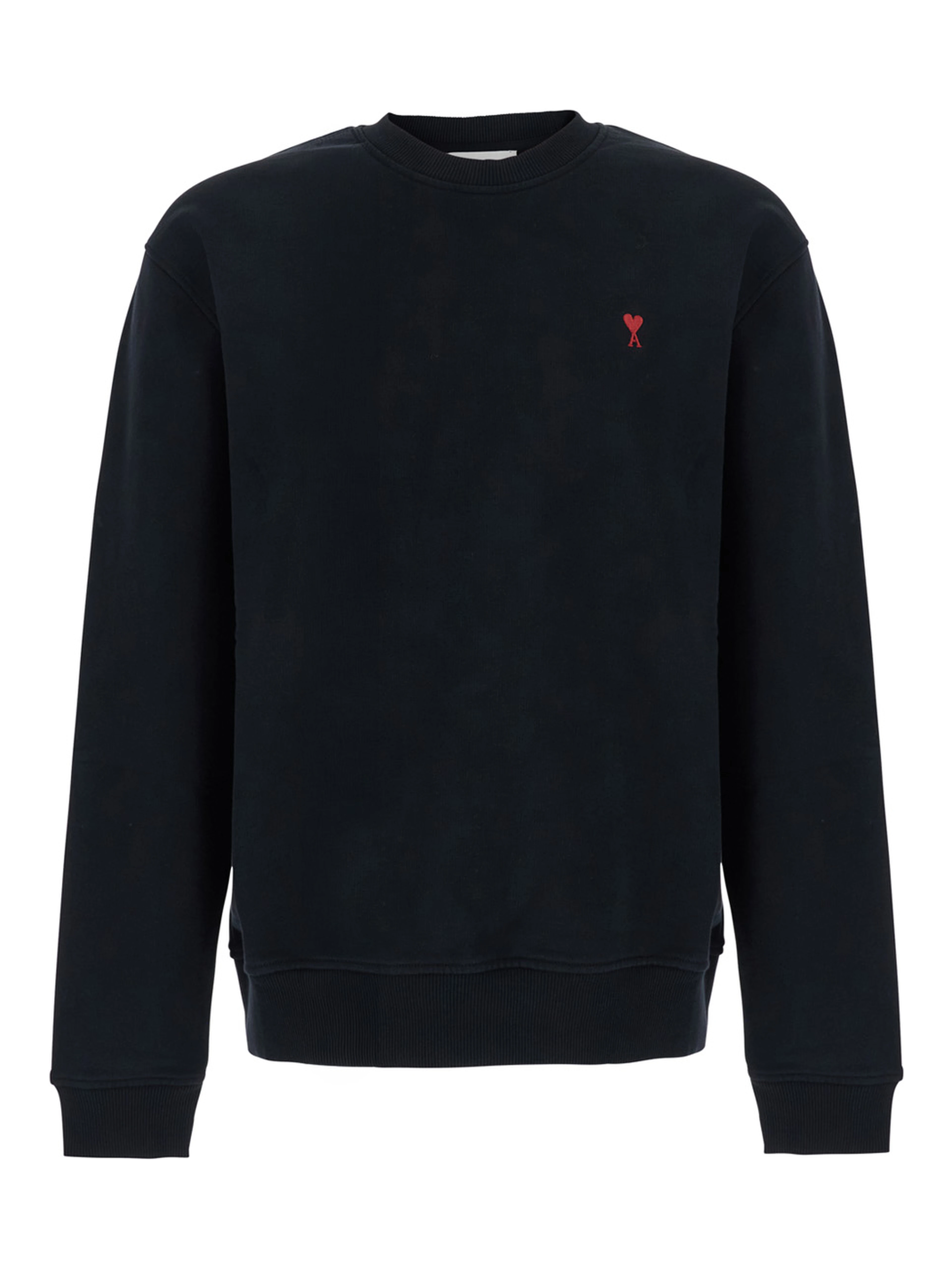 Sweatshirt with AMI de Coeur logo and long sleeves in black unisex cotton