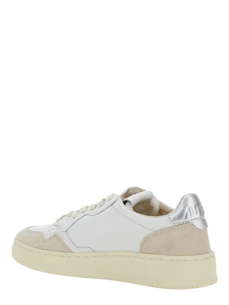 Medalist Low Sneakers with leather details and rubber sole, White, Unisex alternative