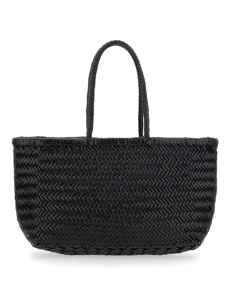Shopper bag Bamboo Triple Jump with two handles and black leather for women