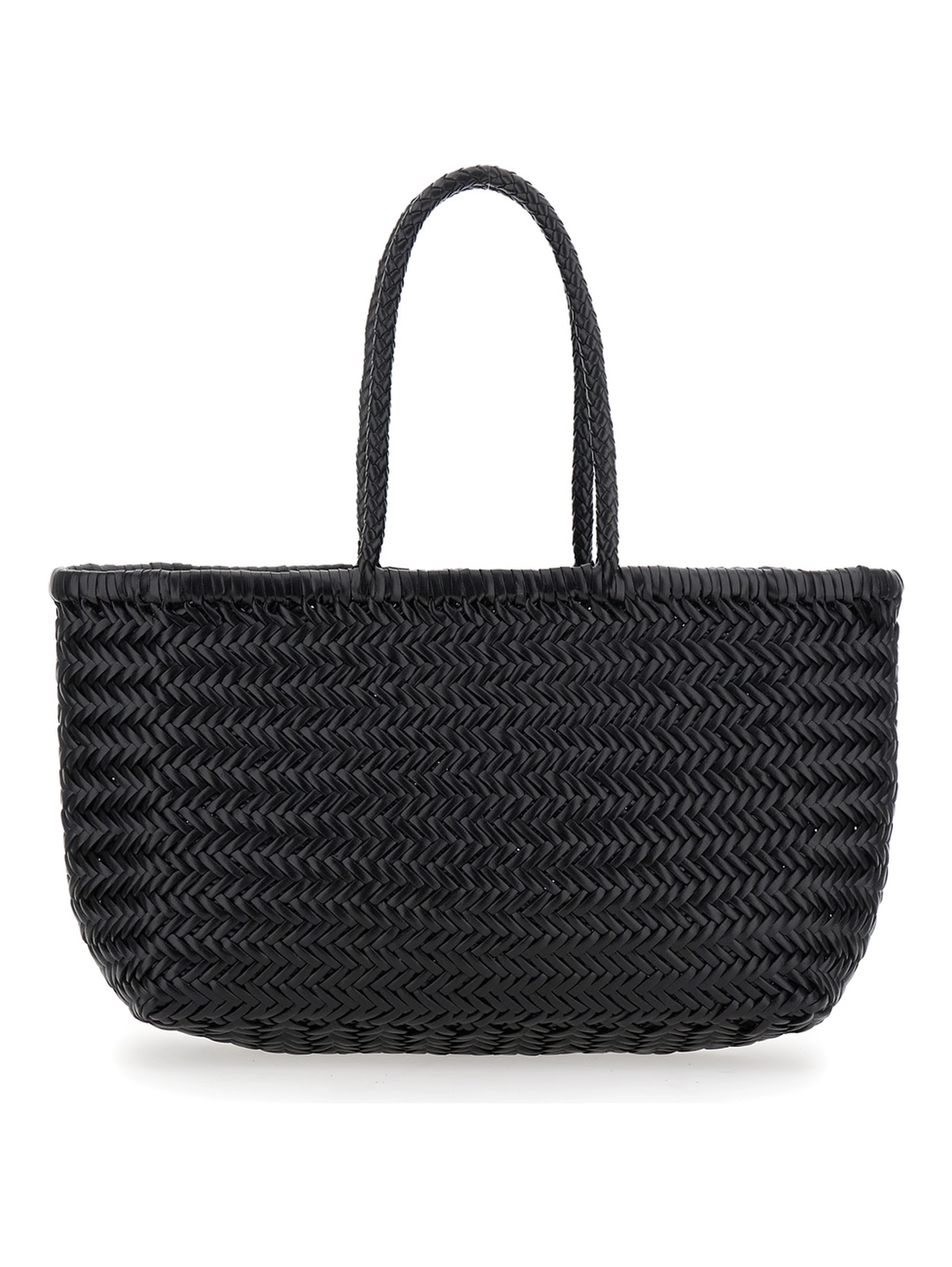 Shopper bag Bamboo Triple Jump with two handles and black leather for women
