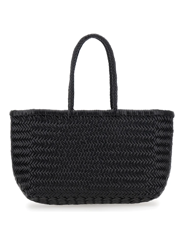 Shopper bag Bamboo Triple Jump with two handles and black leather for women alternative