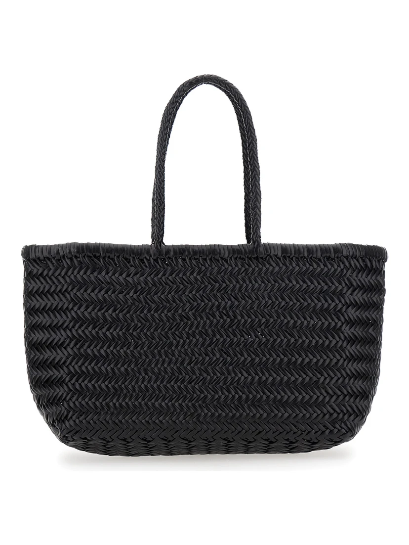 Shopper bag Bamboo Triple Jump with two handles and black leather for women