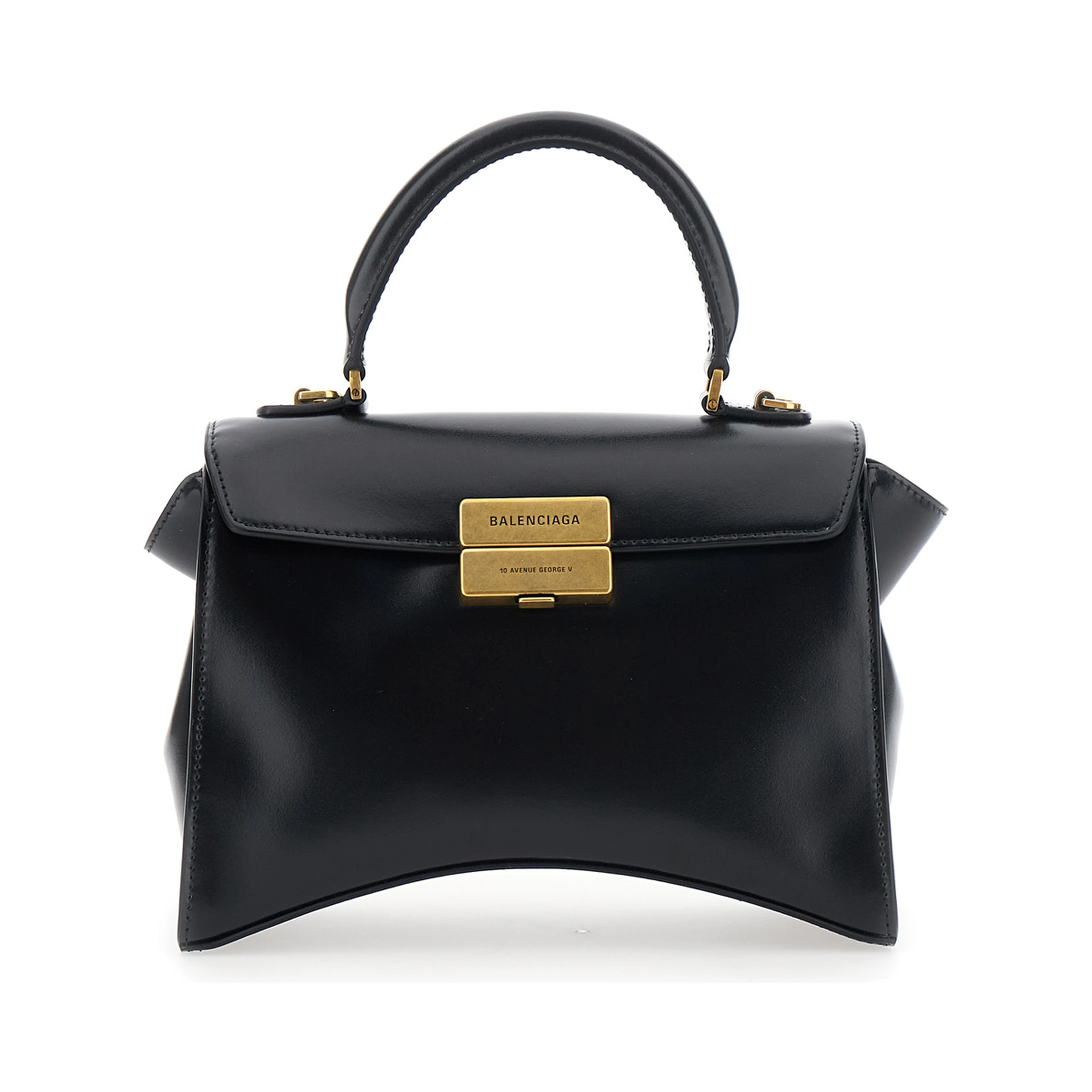 HG AVEN TOP HANDLE SMALL BAG IN SHINY BOX CALF