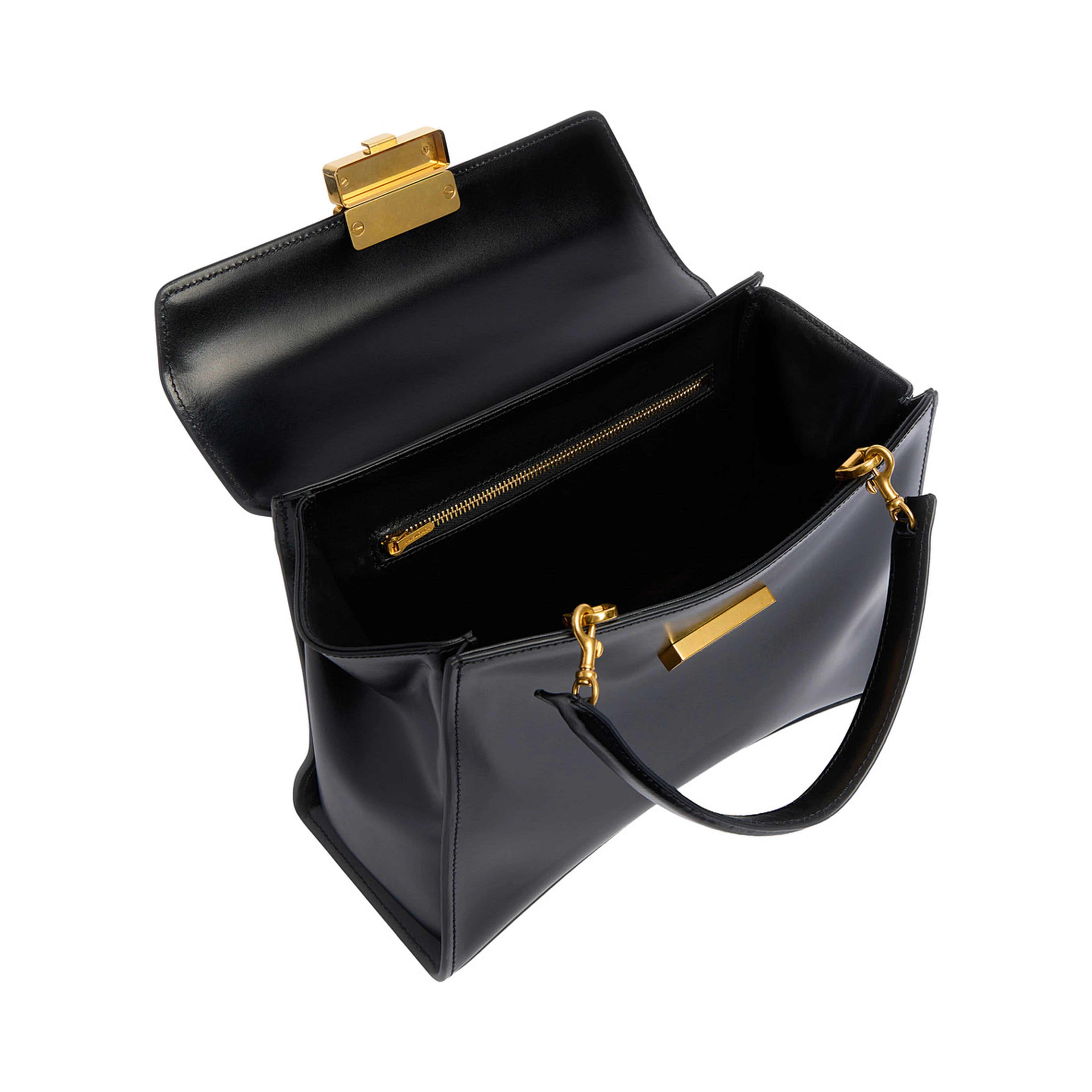 HG AVEN TOP HANDLE SMALL BAG IN SHINY BOX CALF