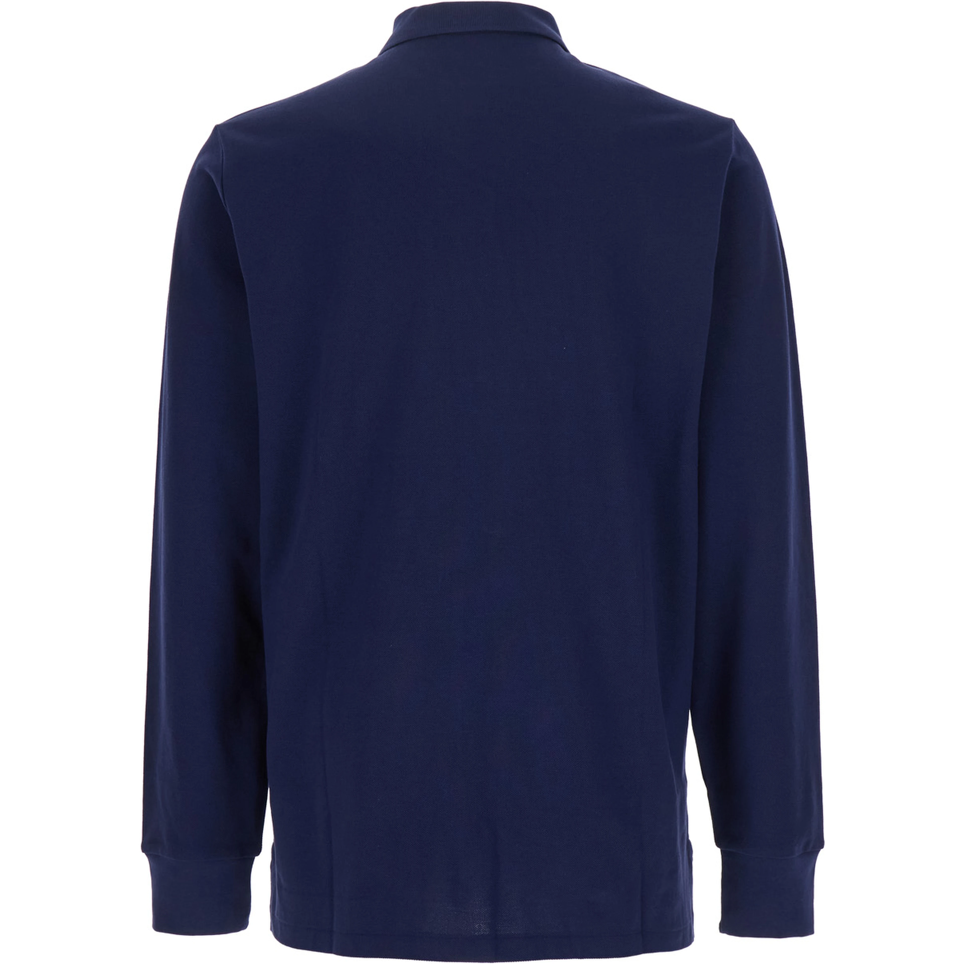 Polo Shirt "Custom Slim Fit" with Classic Collar and Embroidered Pony on Front in Blue Cotton for Men