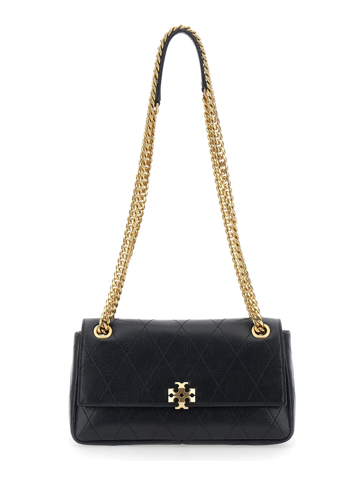 CHARLIE SMALL QUILTED BAG with quilted design and zip closure in Black Cow Leather for Women