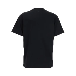 T-shirt with red AMI de Coeur logo in black unisex cotton fabric