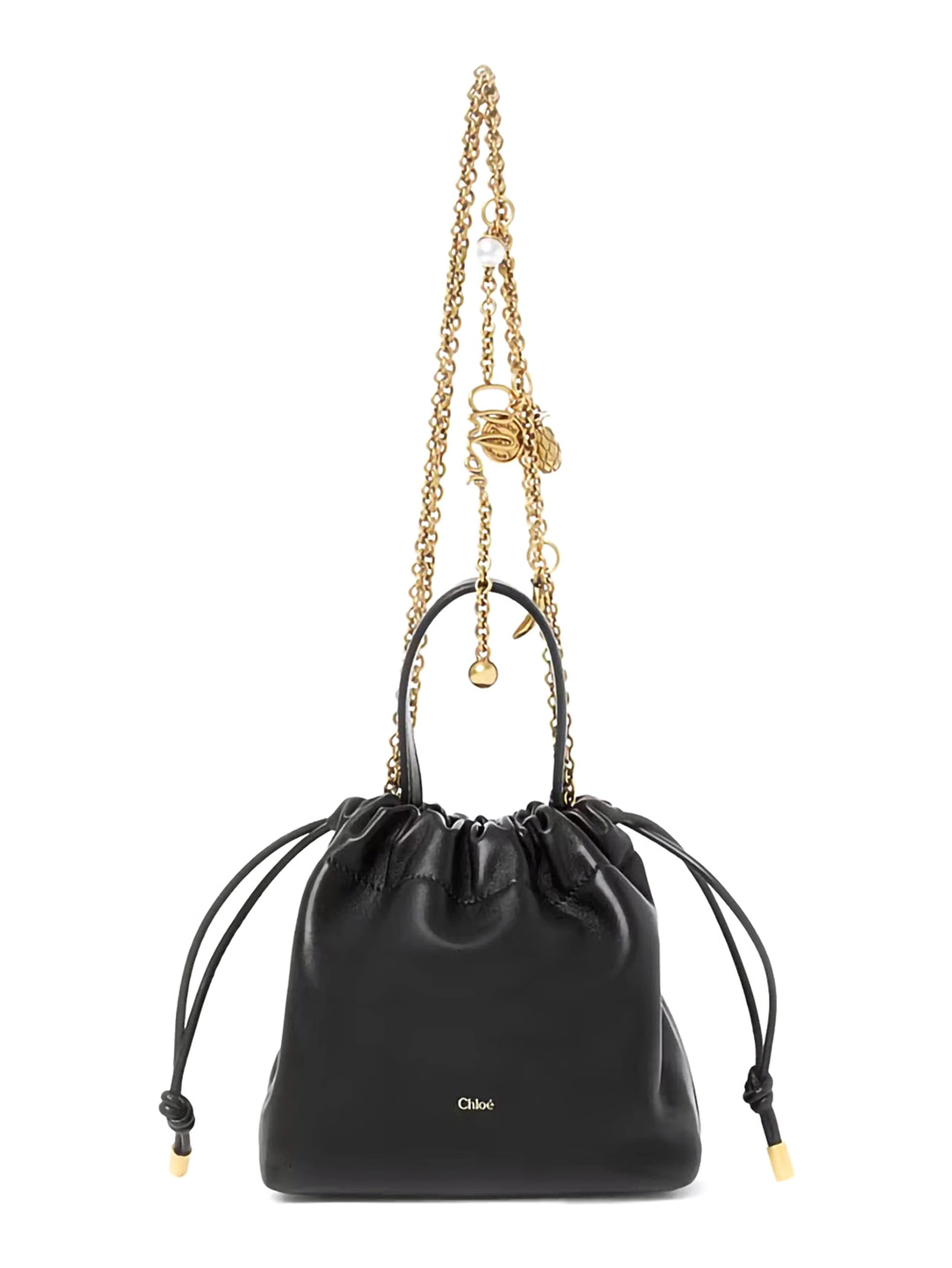 Handbag with Triomphe Plaque on the Front in Black Leather for Women