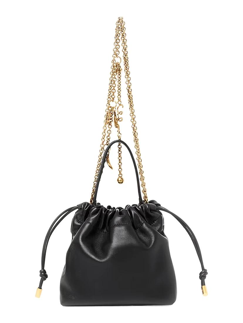 Handbag with Triomphe Plaque on the Front in Black Leather for Women