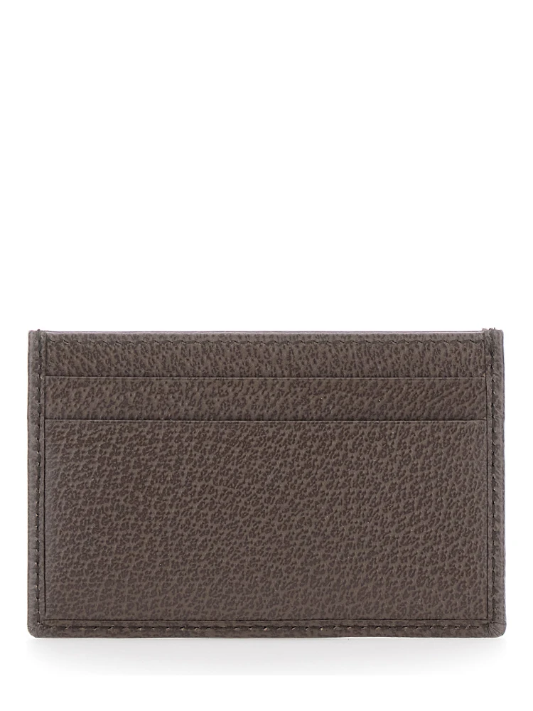 Card holder Ophidia with GG Plate in GG Canvas and Leather Beige Men alternative