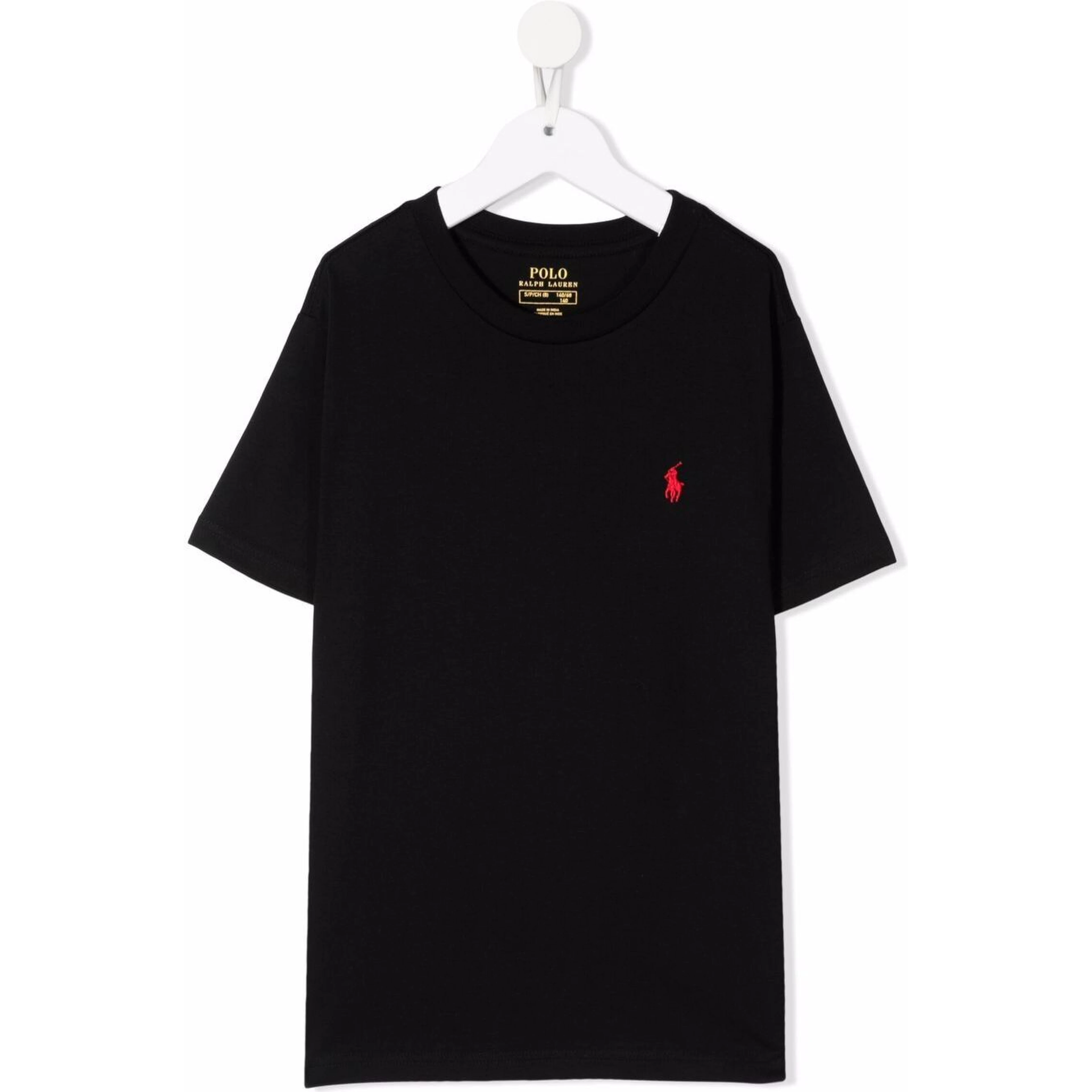 Black T-Shirt Polo Ralph Lauren with Front Logo for Girls