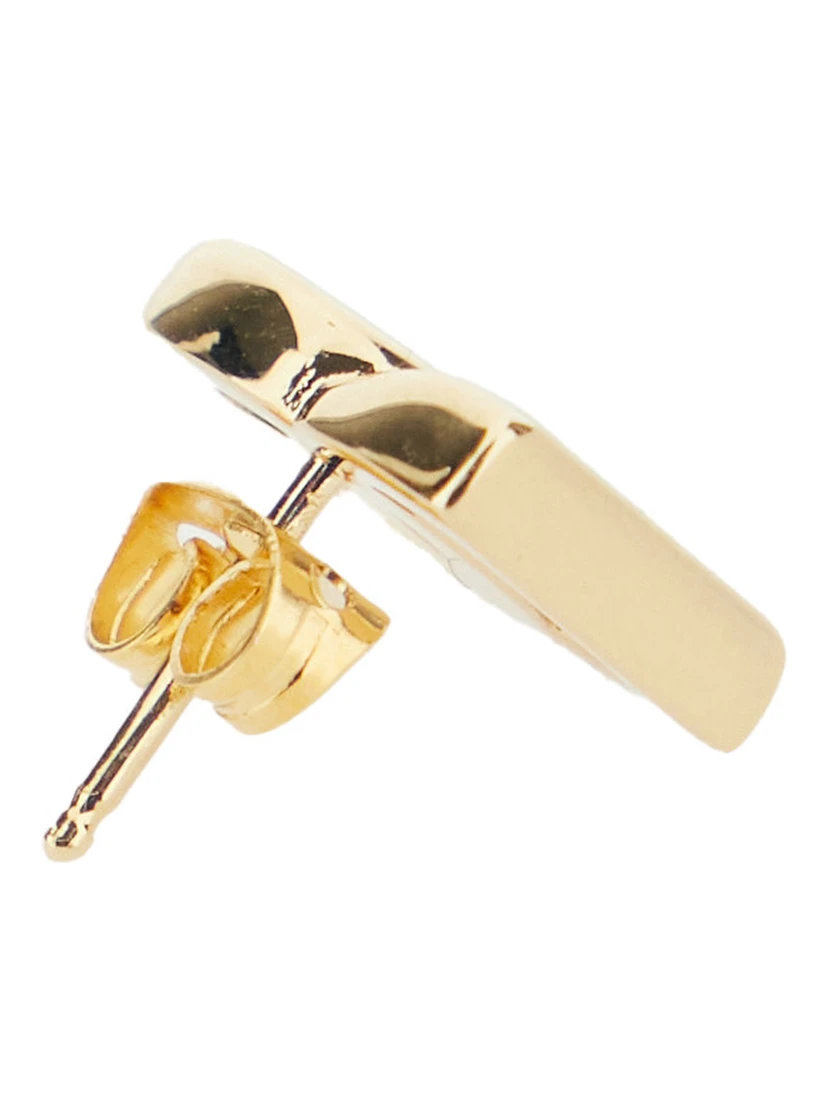 Gold-Colored Stud Earrings with Interlocking DG Motif in Bronze Woman