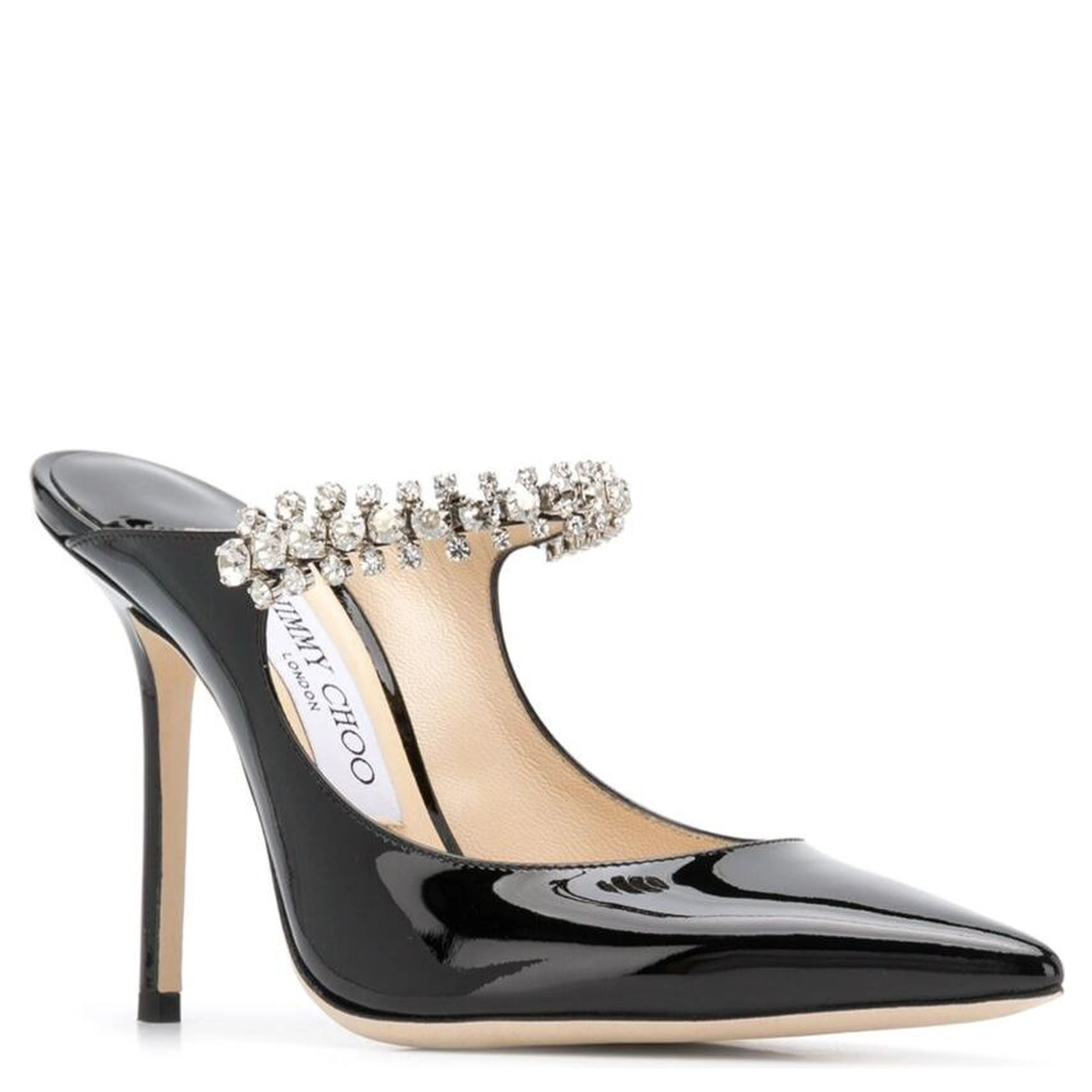 Mule BING with pointed design and stiletto heel in black patent leather for Women