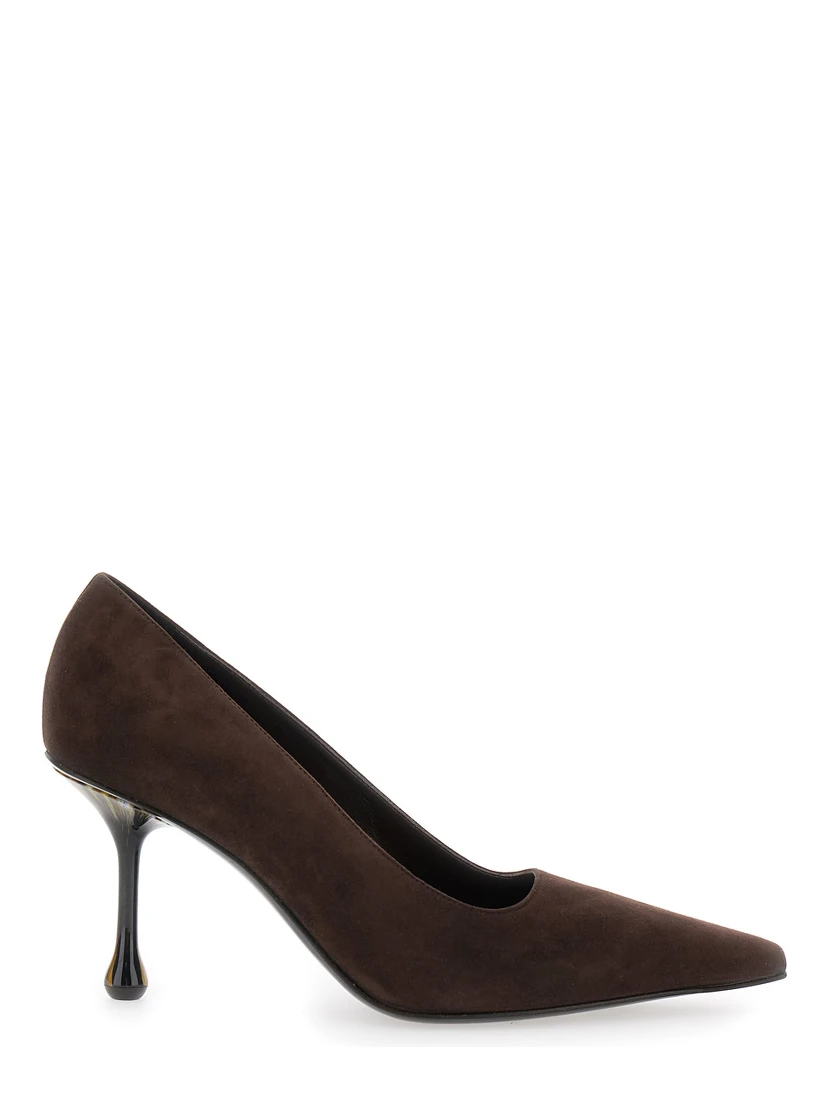 High-heeled Ixia Suede Brown Pumps for Women