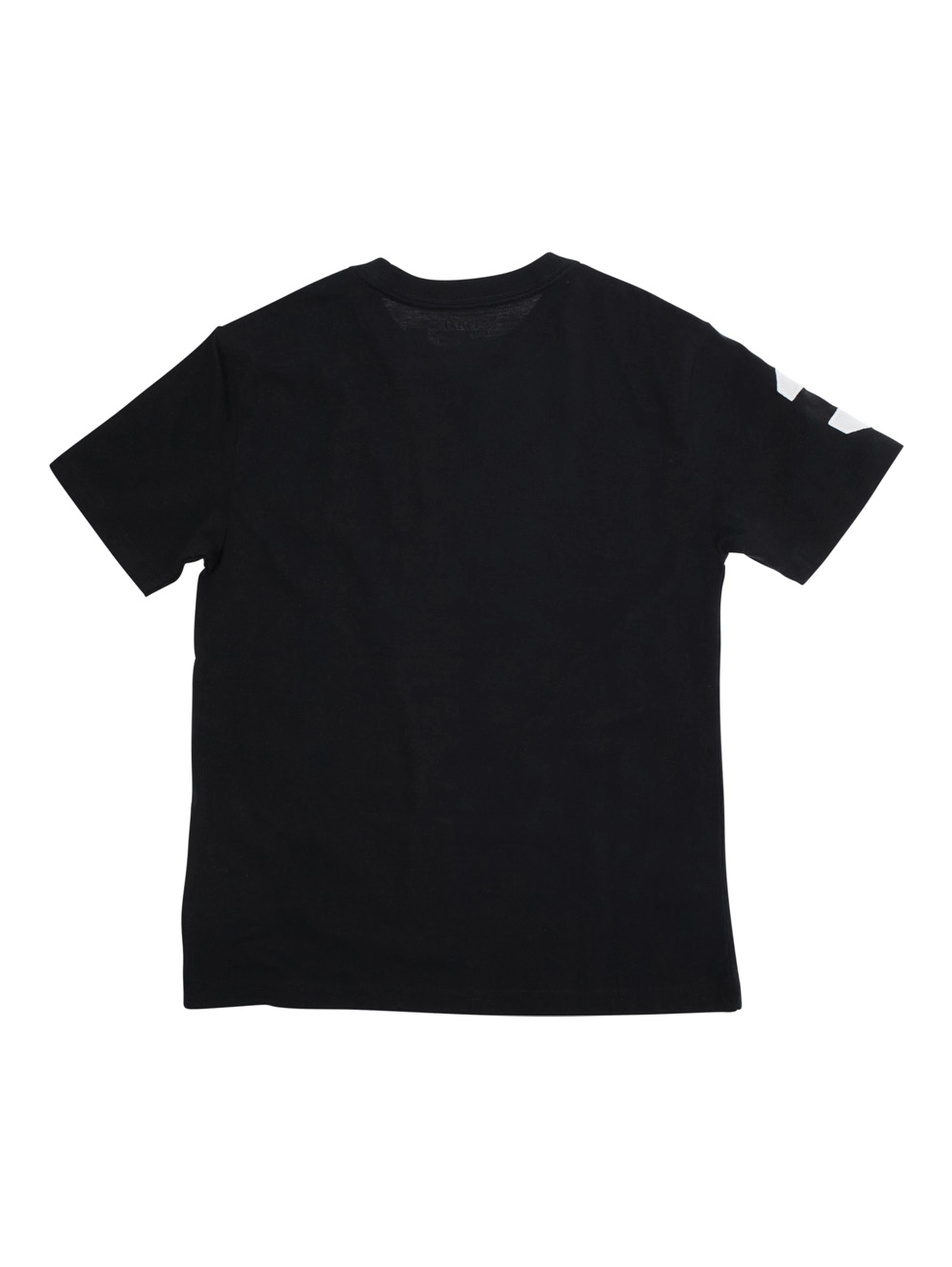 Black Crew Neck T-Shirt with Pony Embroidery on the Front in Cotton Boy