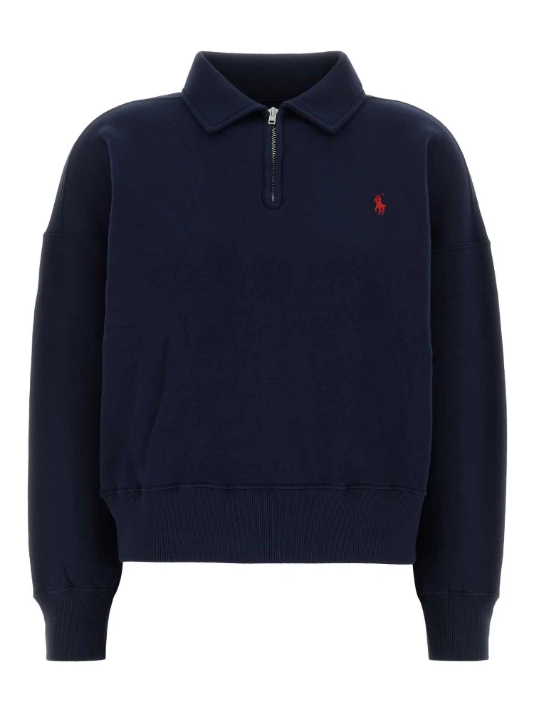 KNIT-HALF ZIP-SWEATSHIRT