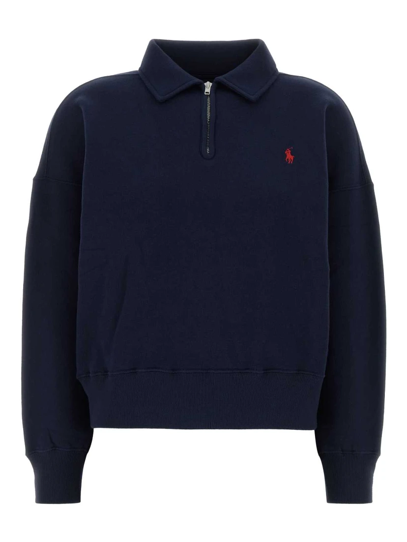 KNIT-HALF ZIP-SWEATSHIRT