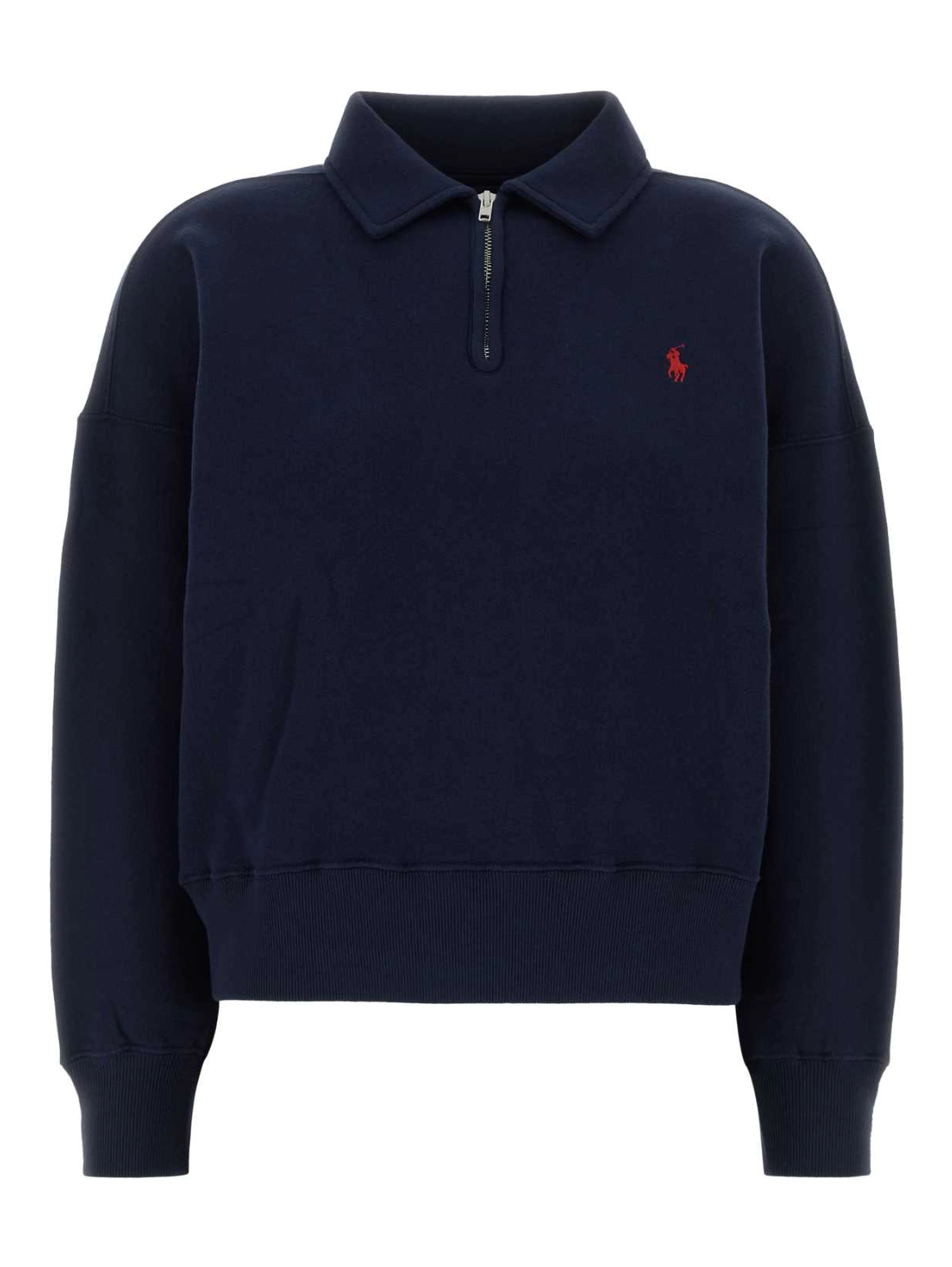 KNIT-HALF ZIP-SWEATSHIRT