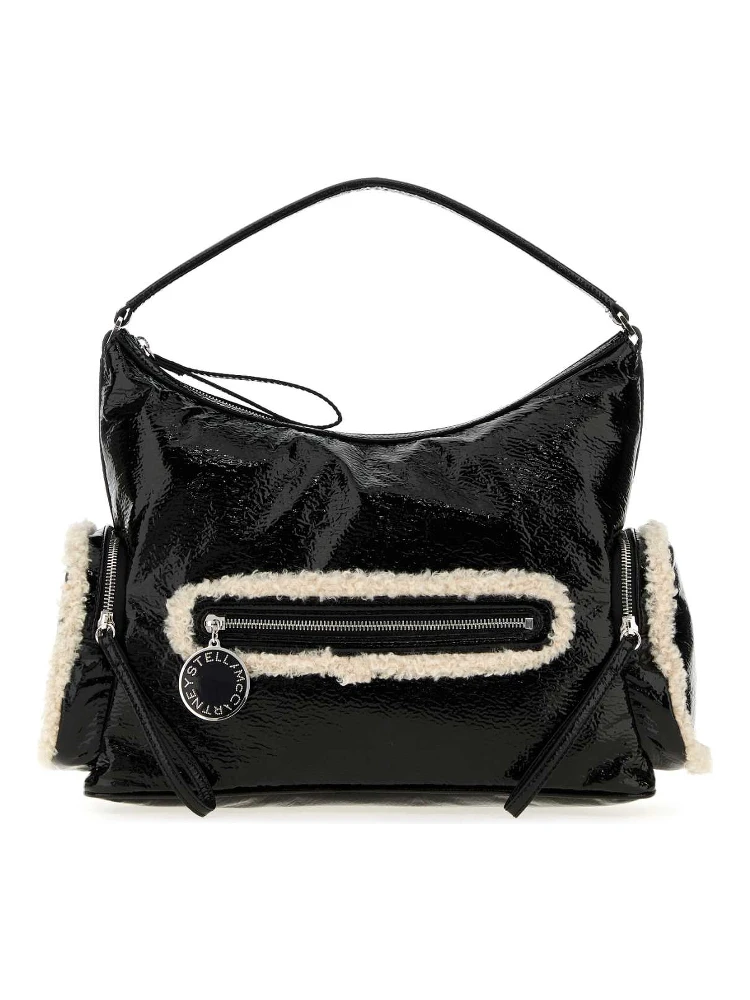 DARTMOOR NYLON SHOULDER BAG CRACKED PATENT