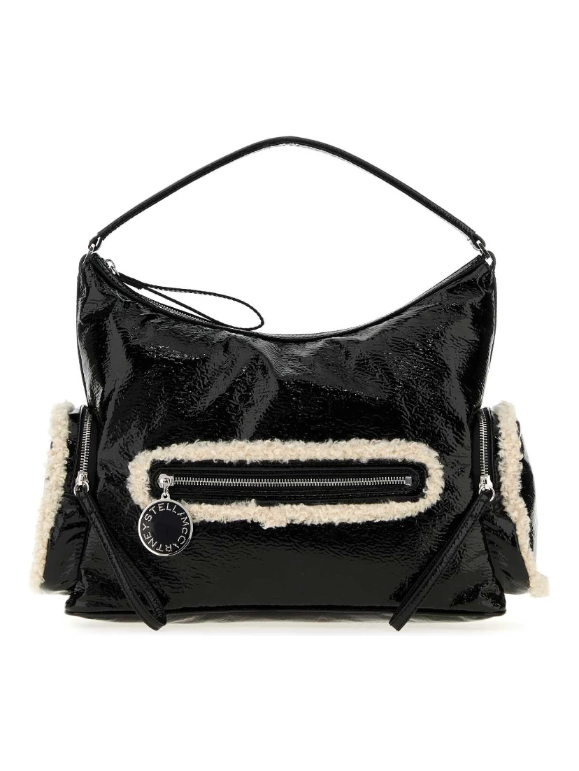 DARTMOOR NYLON SHOULDER BAG CRACKED PATENT
