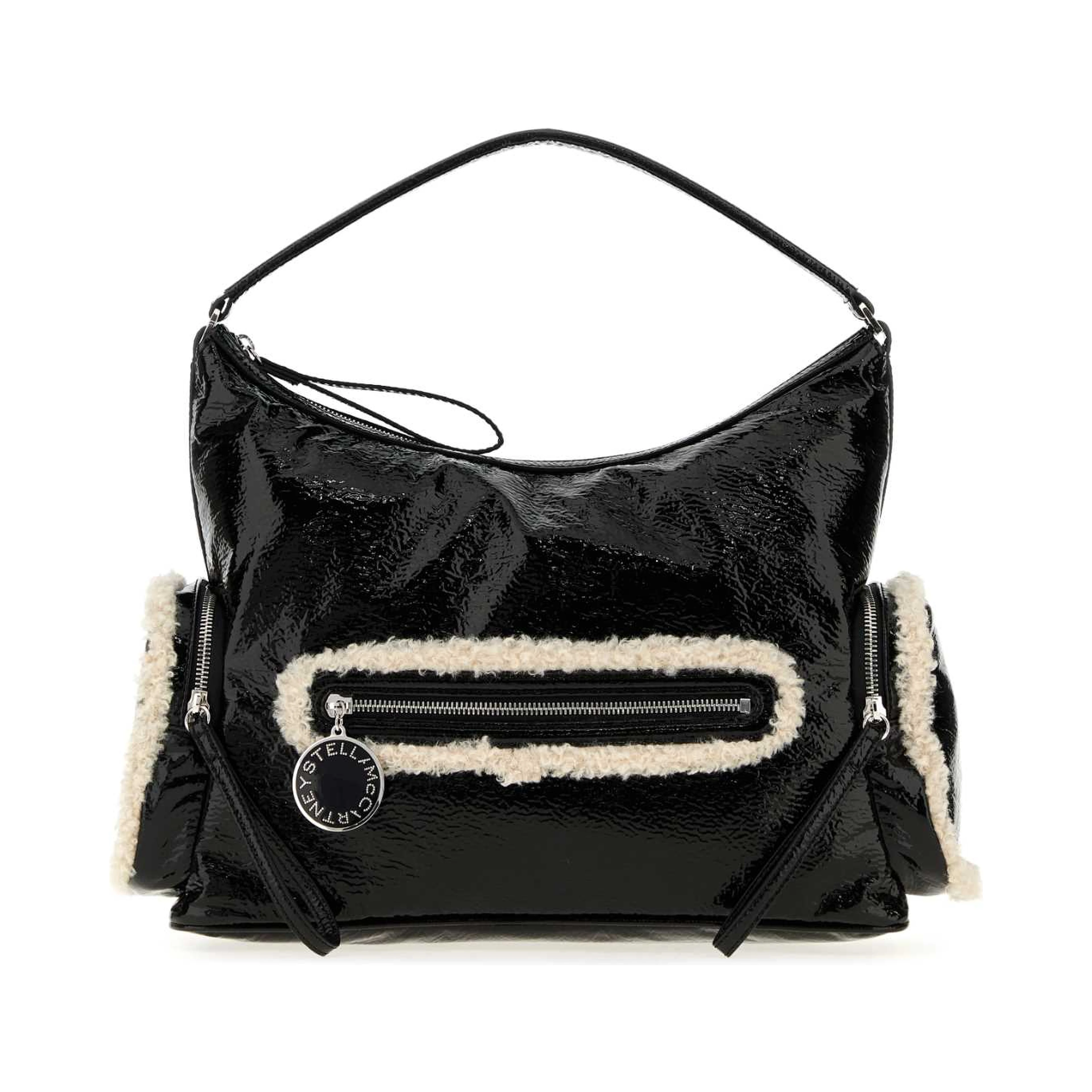 DARTMOOR NYLON SHOULDER BAG CRACKED PATENT