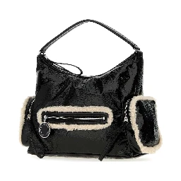 DARTMOOR NYLON SHOULDER BAG CRACKED PATENT