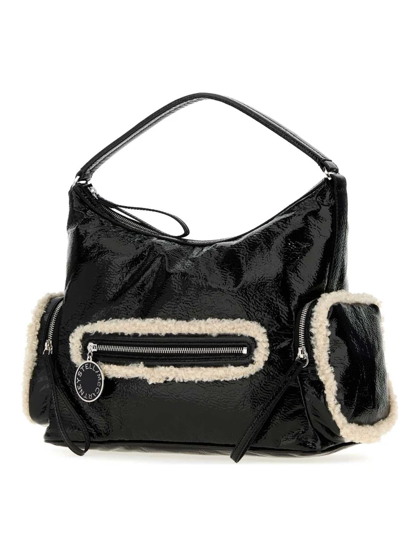 DARTMOOR NYLON SHOULDER BAG CRACKED PATENT