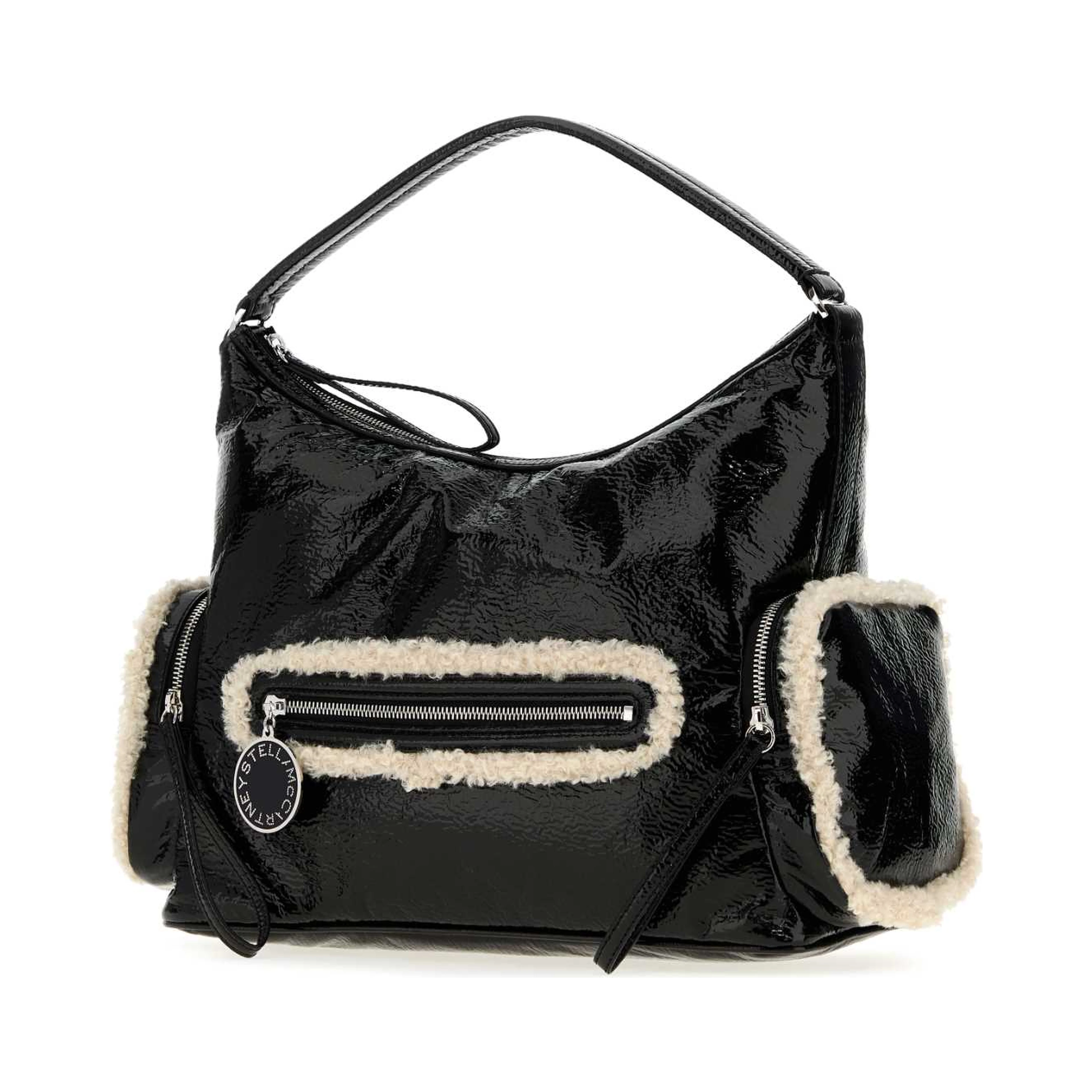 DARTMOOR NYLON SHOULDER BAG CRACKED PATENT