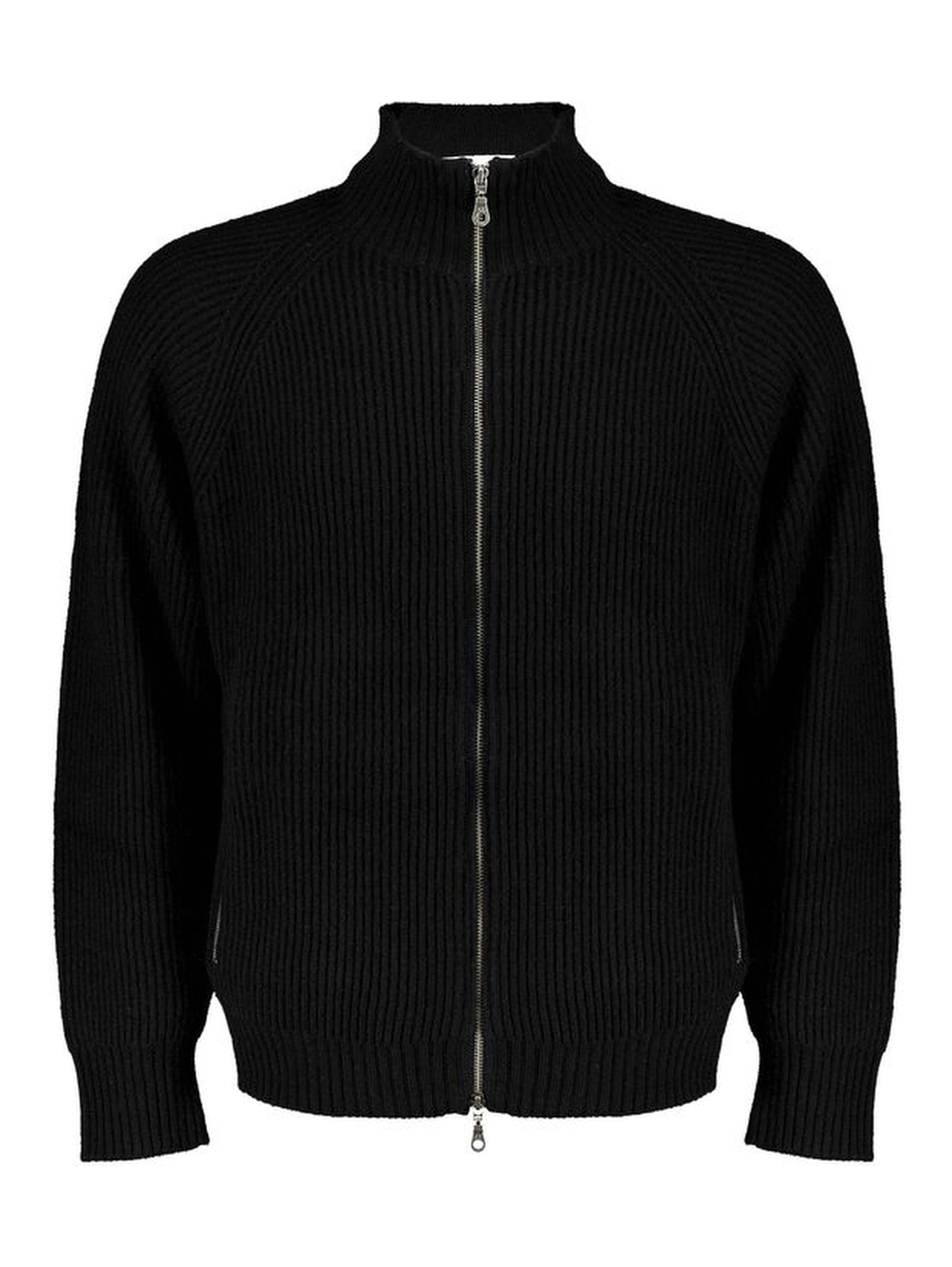 Black Wool Cardigan