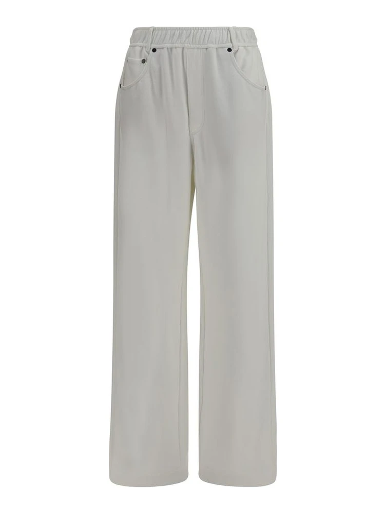 White Cotton Athletic Pants