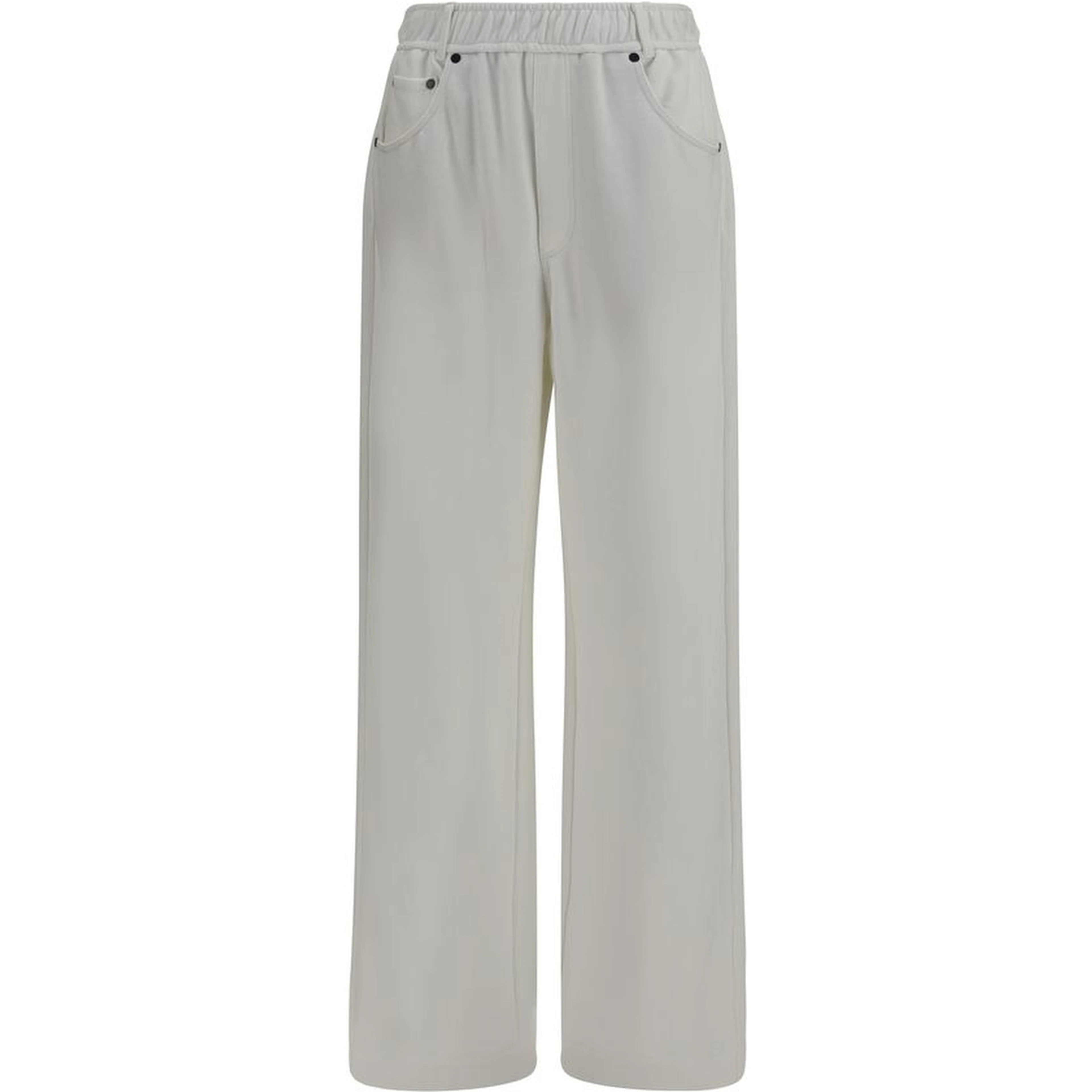 White Cotton Athletic Pants