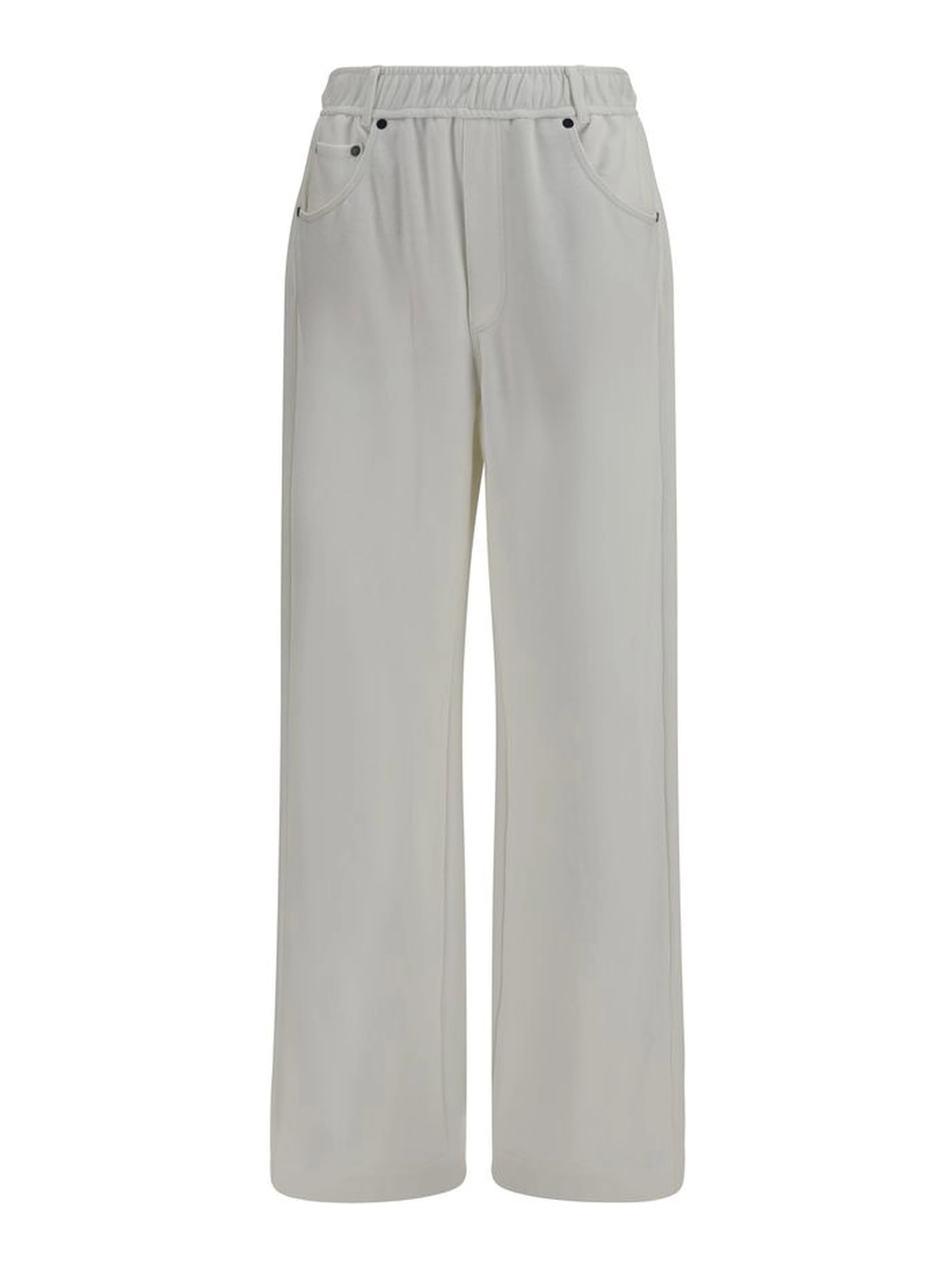 White Cotton Athletic Pants