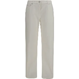 White Cotton Straight-Leg Jeans