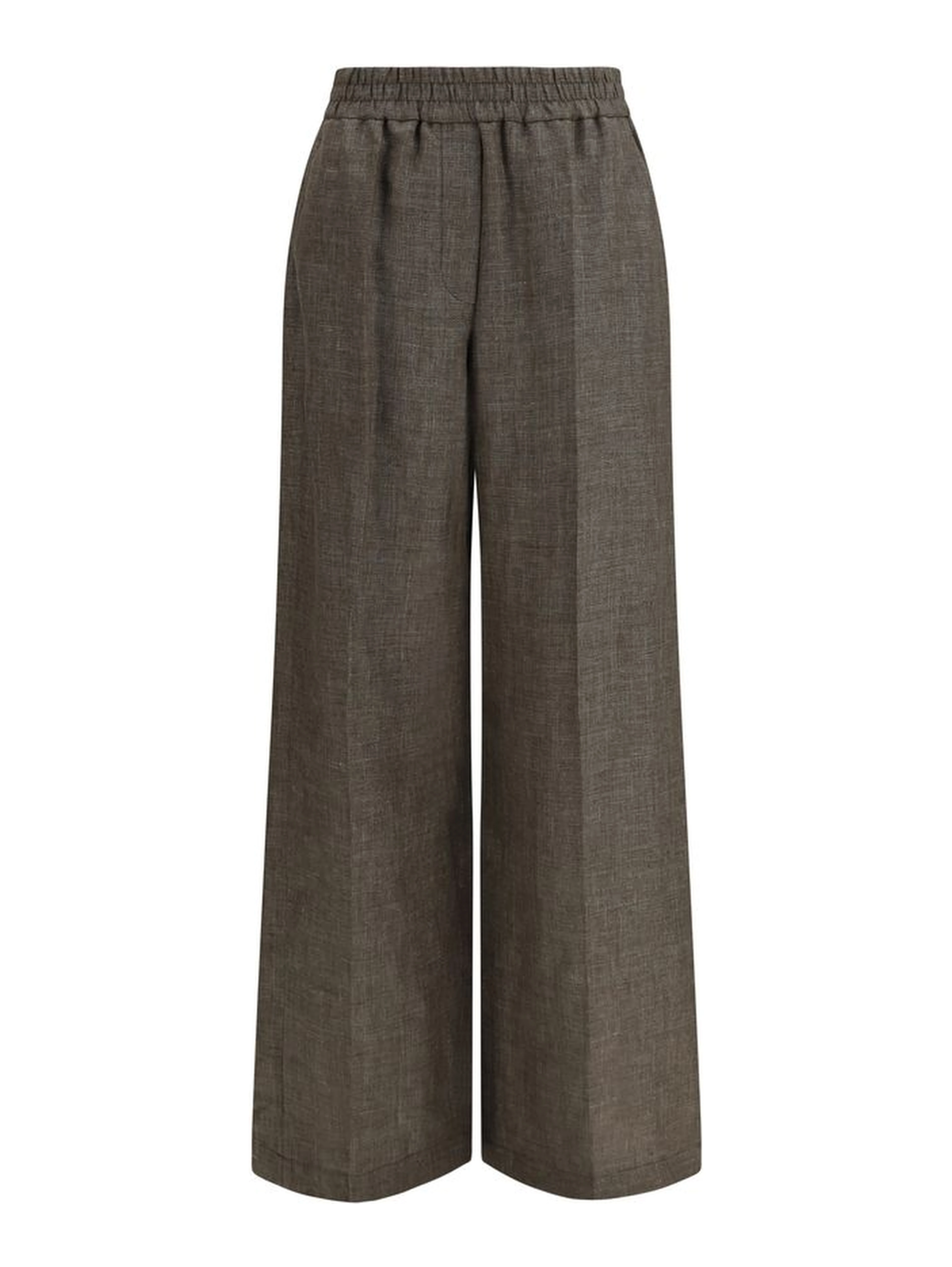 Brown Linen Casual Pants