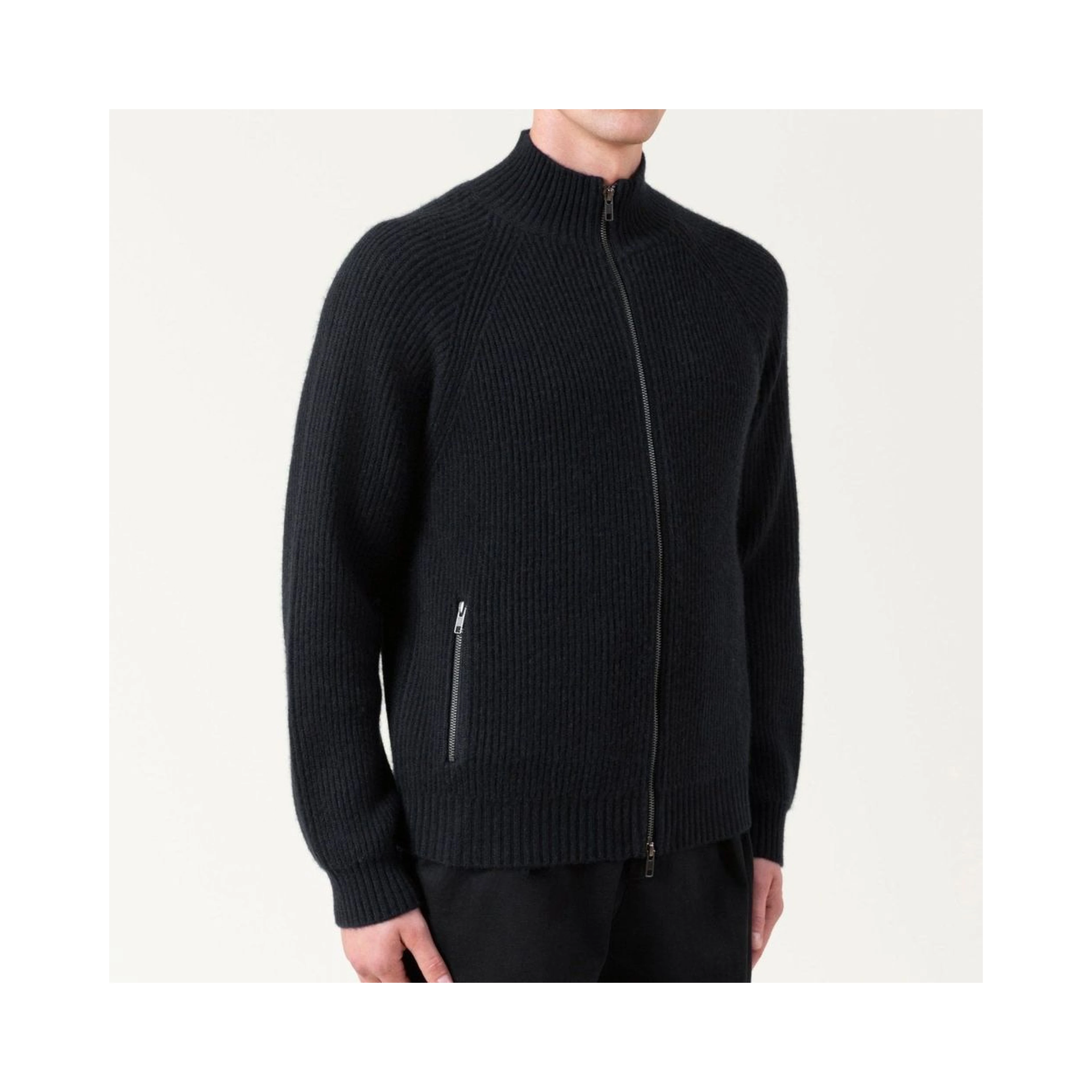 Black Wool Cardigan