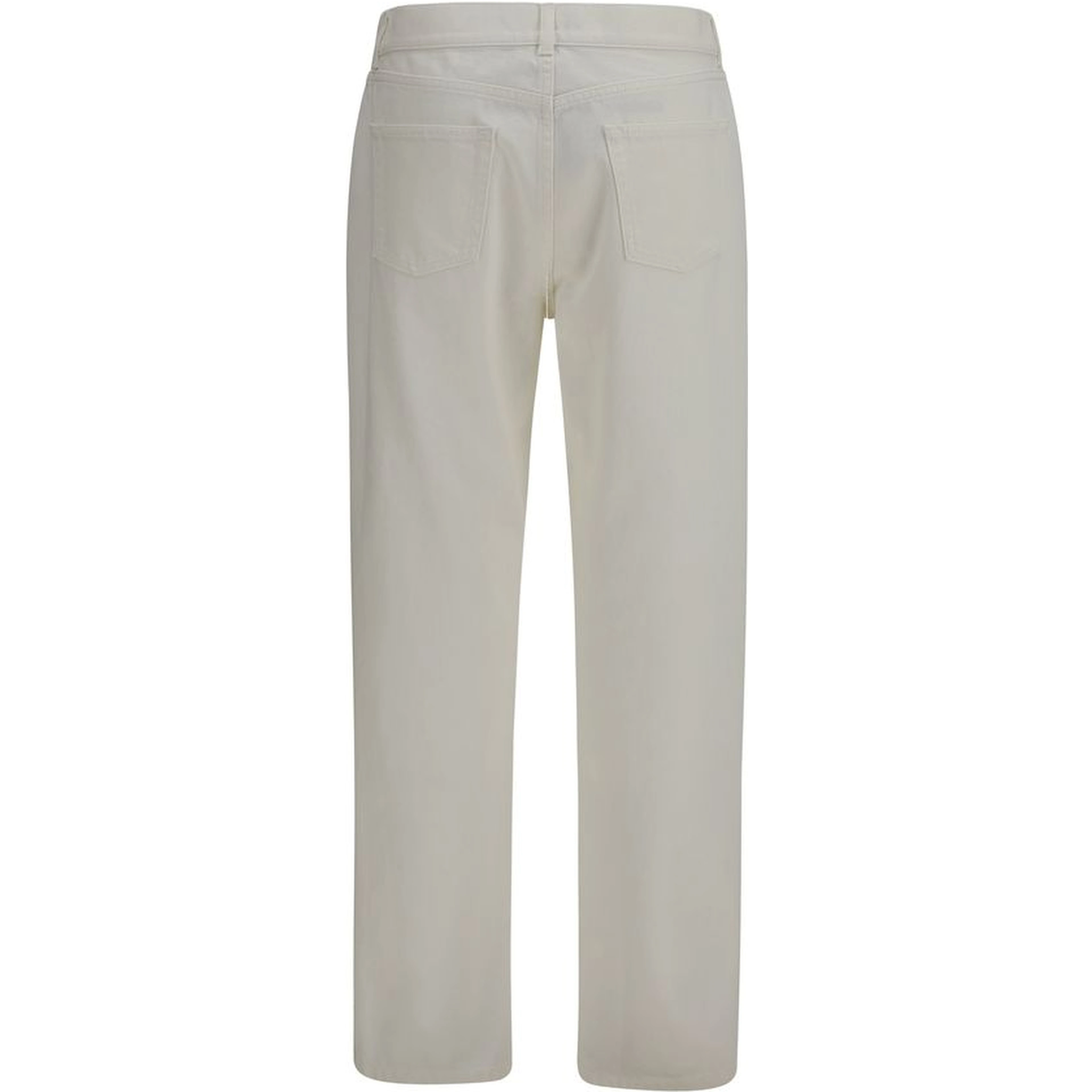 White Cotton Straight-Leg Jeans