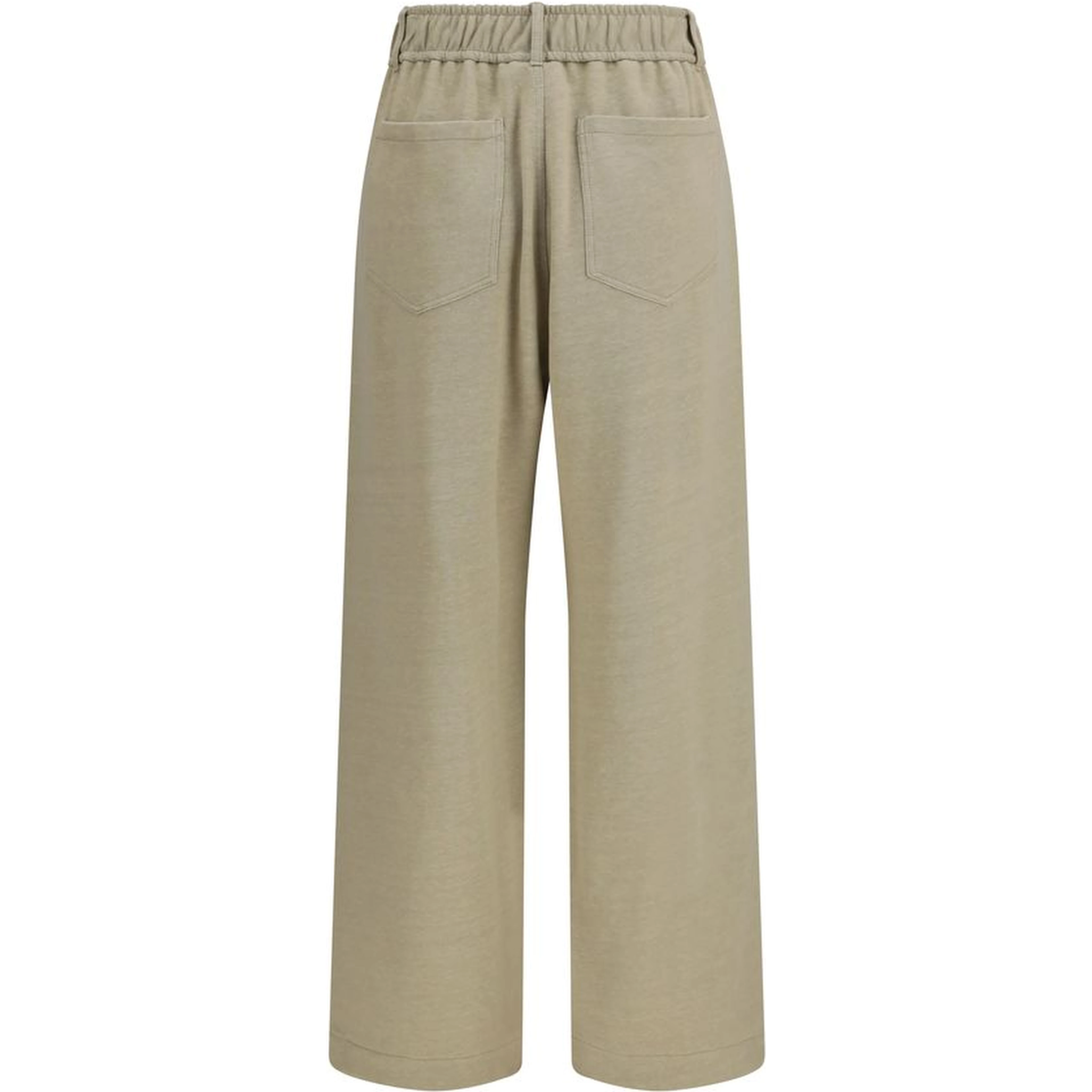 Beige Cotton Casual Pants