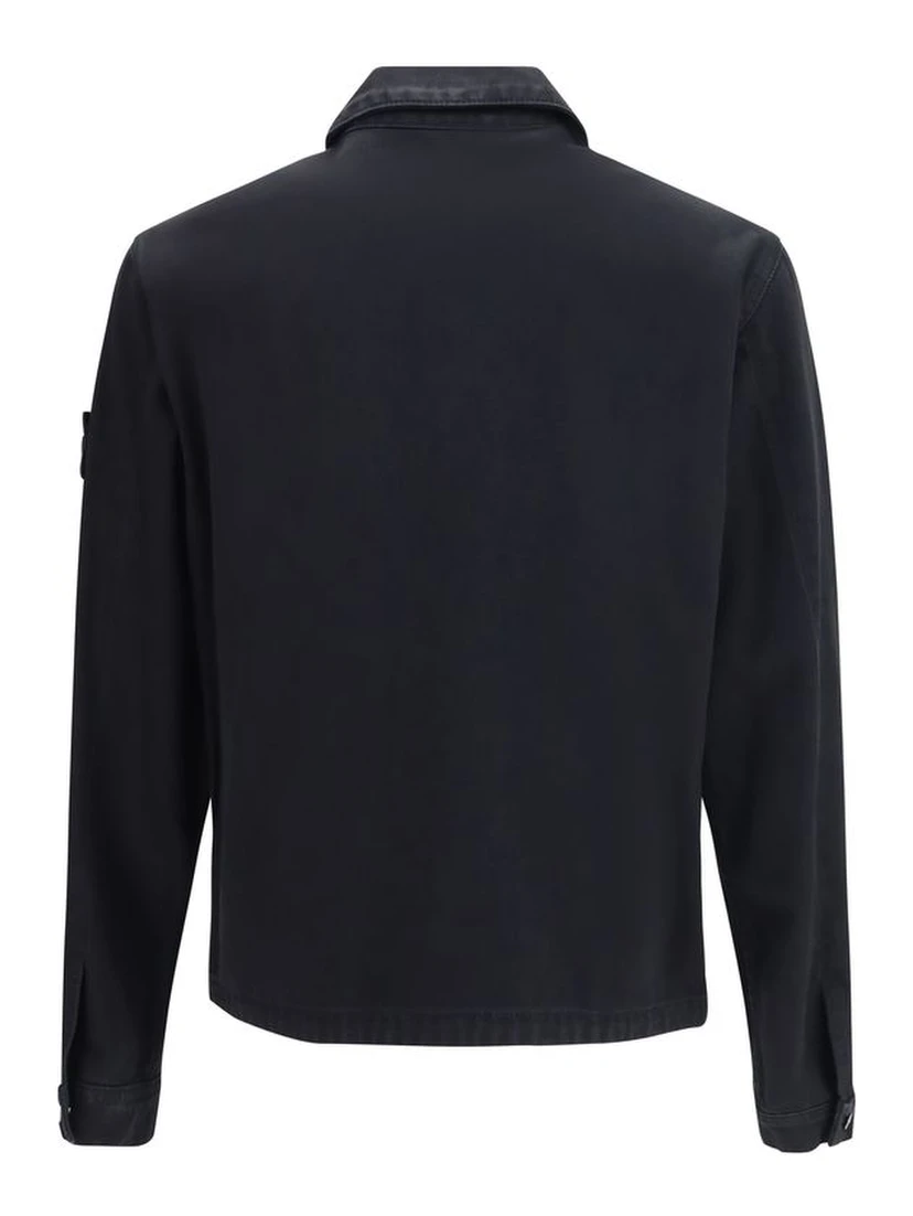 Black Cotton Biker Jacket