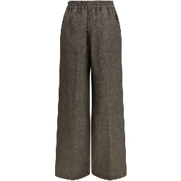 Brown Linen Casual Pants