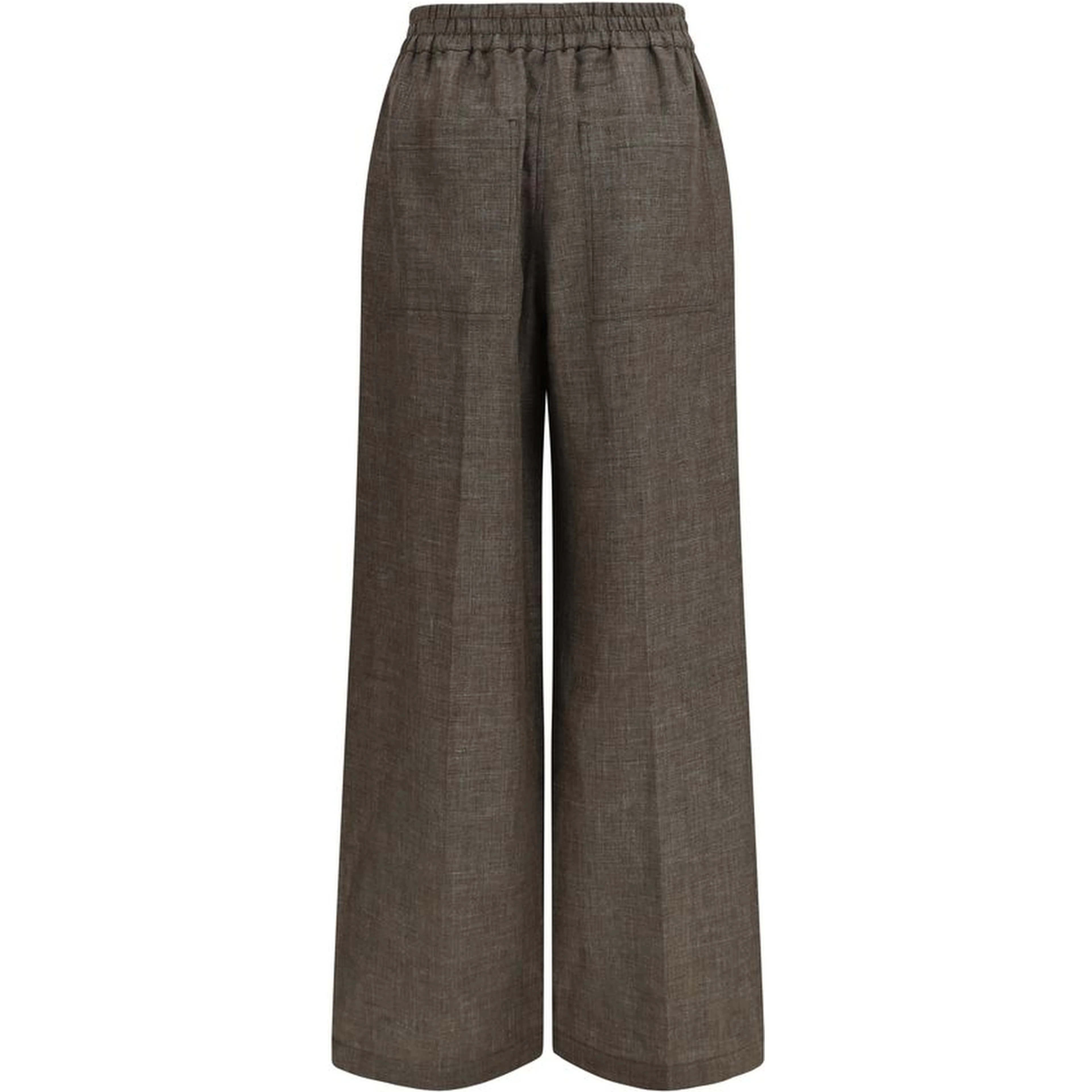 Brown Linen Casual Pants